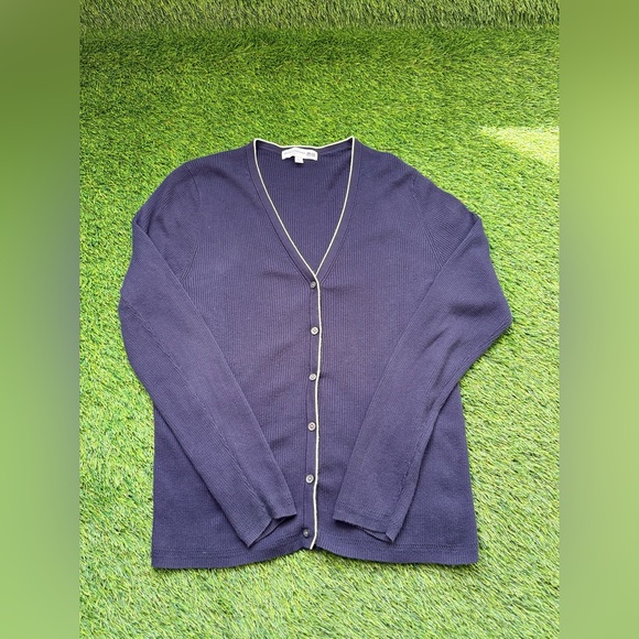 Uniqlo x Ines de la Fressange Paris Women’s Navy Blue Cardigan Sweater XL Button - Picture 1 of 6